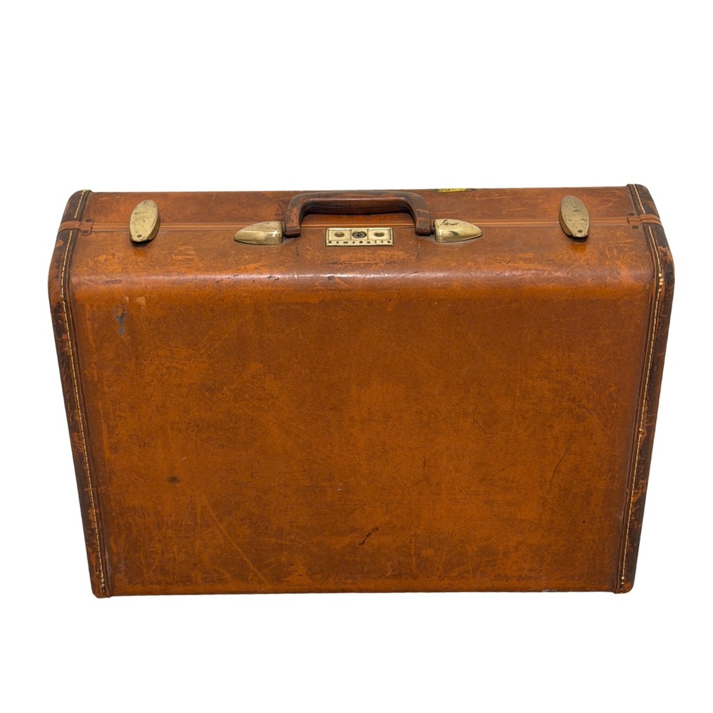 Vintage Samsonite Streamlite Suitcase Shwayder Bros Hard Shell Brown 21" No Key